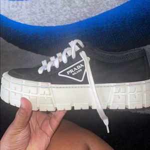 Prada shoes size 9 women’s. White bottom is dirty but can be cleaned. Paid $800.